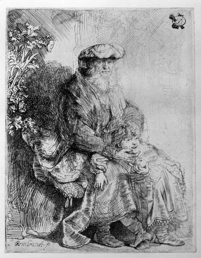 Abraham sosteniendo al joven Isaac, c.1637 de Rembrandt van Rijn
